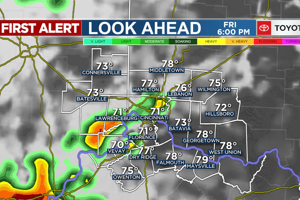 A look ahead at the radar for the Greater Cincinnati Area, Friday, May ...