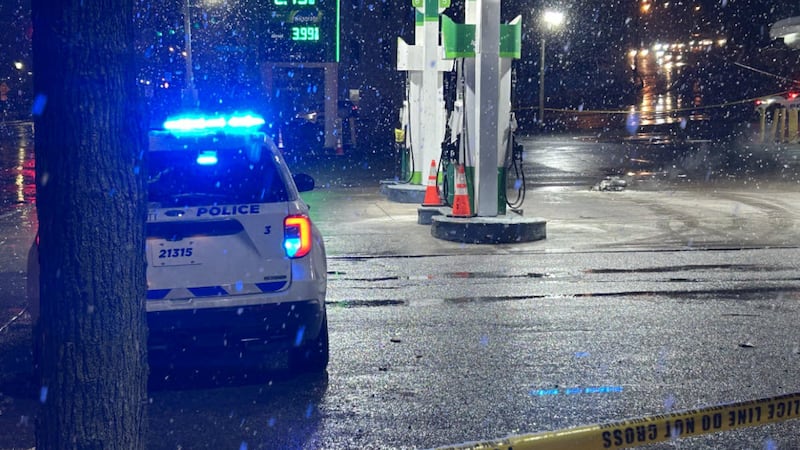 Cincinnati police and fire crews are on scene at a BP gas station on Queen City Avenue in...