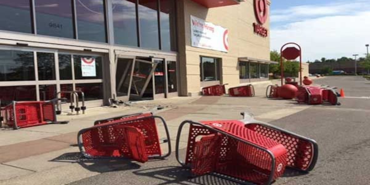Target Crash Vehicle crashes into Target store, 1 to hospital