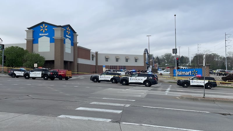At least a dozen Omaha Police Department vehicles were seen responding to the Walmart.
