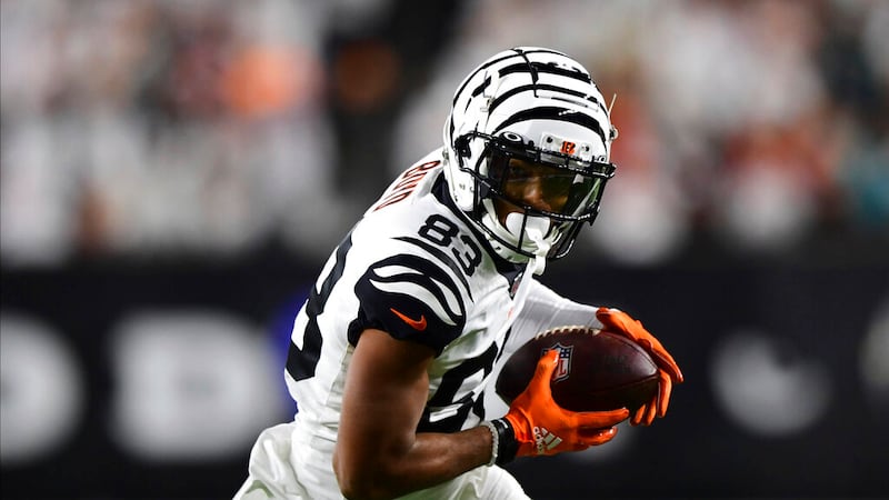 Cincinnati Bengals wide receiver Tyler Boyd (83) catches a pass during an NFL football game...