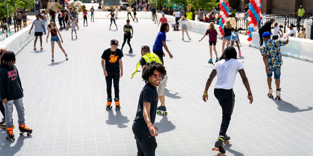 Frisch’s mobile roller rink returns to Court Street Plaza