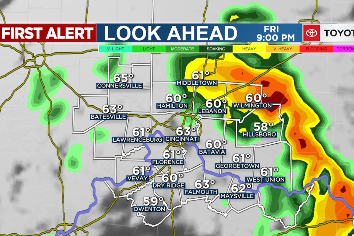 A look ahead at the radar for the Greater Cincinnati Area, Friday, May ...
