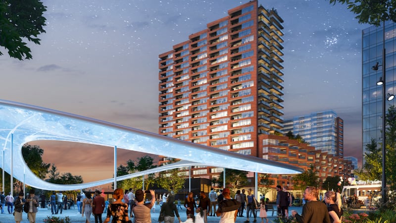 Freedom Way "Centerpiece Plaza" rendering.