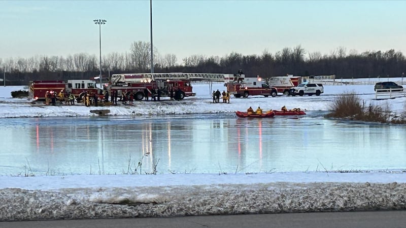 Public safety crews in West Chester are searching a pond at Voice of America MetroPark for a...