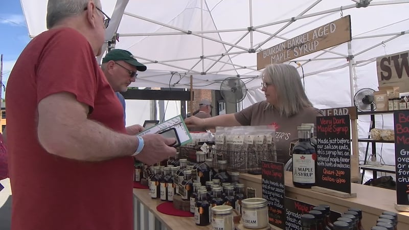 Festival-goers attend the annual Appalachian Festival in the Village of New Richmond Sunday.