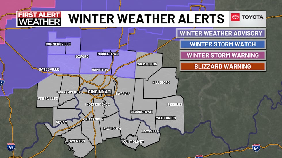 Here is the timeline for winter weather in the Tri-State.