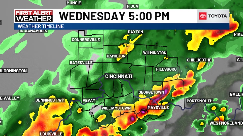 Aquí está el grave riesgo de tormentas eléctricas que se espera que entren en los tres estados el miércoles.