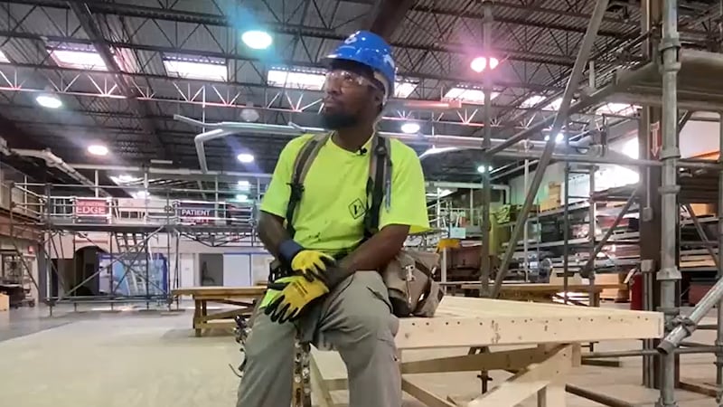 Monroe students got hands-on experience in construction.