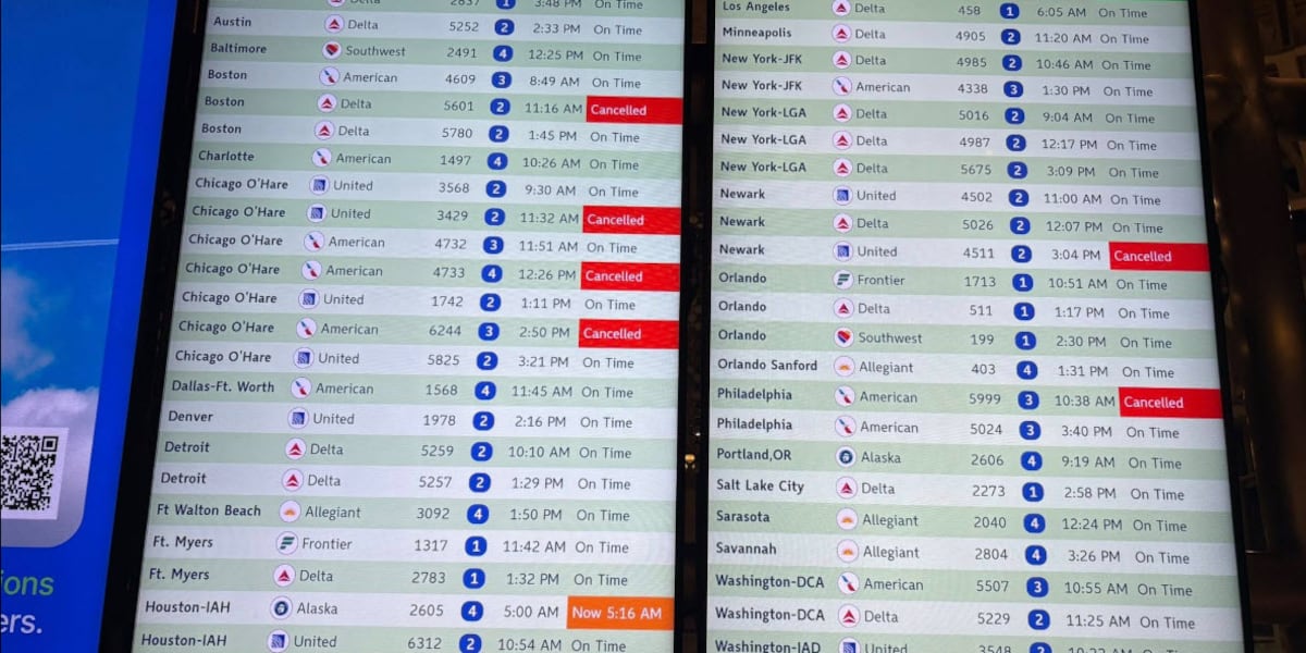 LIST: CVG flight cuts, cancellations so far Friday