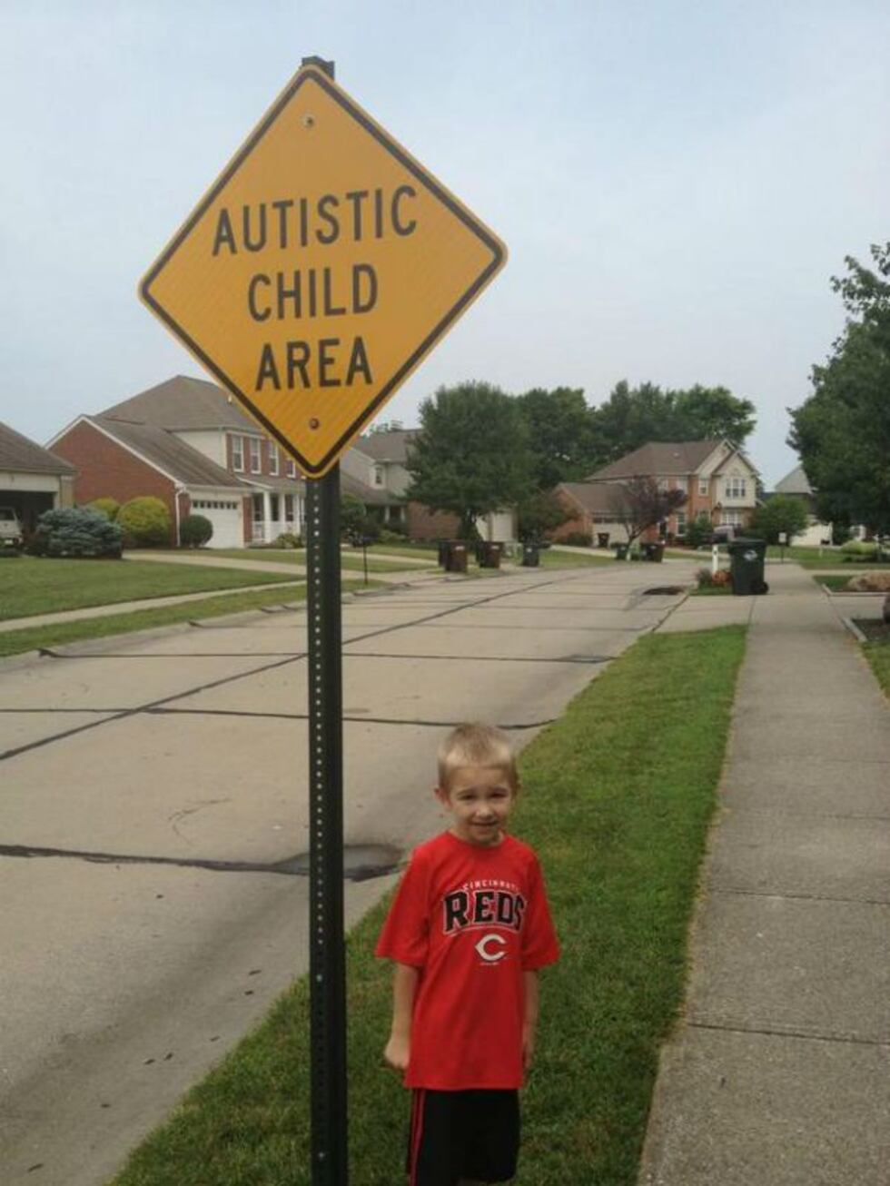 Alexandria neighborhood gets first ‘Autistic Child Area’ sign