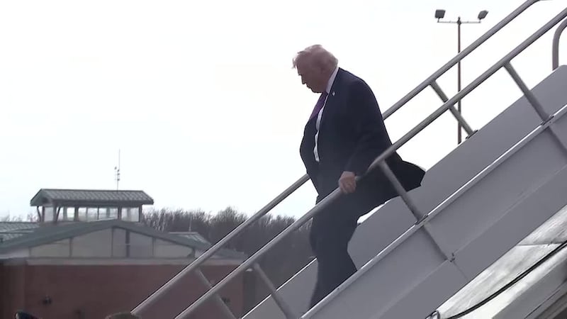 President Trump arrives at CVG