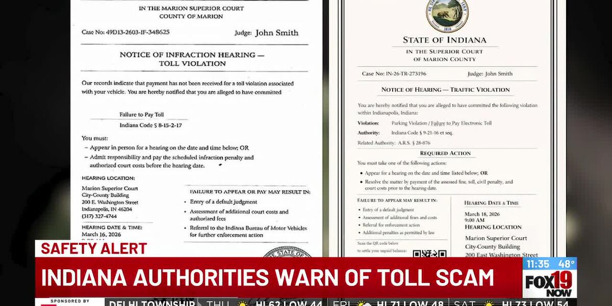 Warn Indiana Indiana authorities warn of toll texting scams