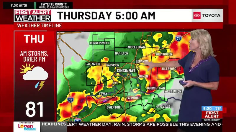 Damaging wind and flash flooding are the main concerns with morning commute issues likely