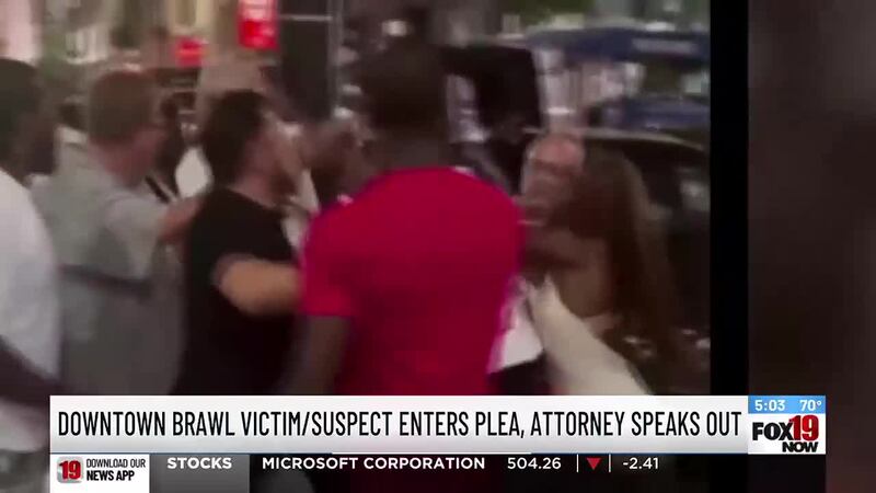 Downtown brawl victim/suspect enters plea, attorney speaks out